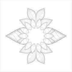 Mandala art for coloring book and art therapy. Doodle vector of flowers for coloring sheet for every age.