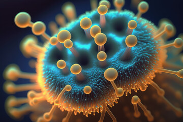 Micro of fungal spores - Generative AI