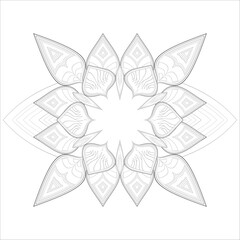 Mandala art for coloring book and art therapy. Doodle vector of flowers for coloring sheet for every age.