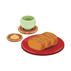 お茶　あくまき　きな粉4