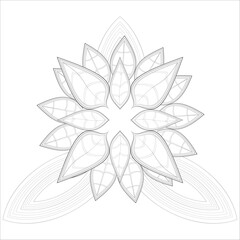 Mandala art for coloring book and art therapy. Doodle vector of flowers for coloring sheet for every age.