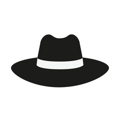 Solid and simple black hat symbol