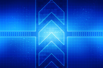 2d illustration Abstract futuristic electronic circuit technology background
