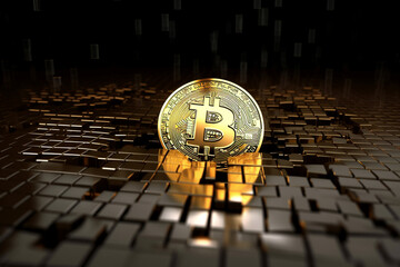 Fototapeta na wymiar Bitcoin Blockchain Crypto Currency