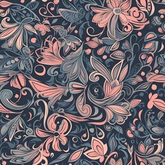 Dainty floral pattern with a smooth glossy finish. AI generated.