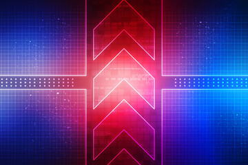 2d illustration Abstract futuristic electronic circuit technology background
