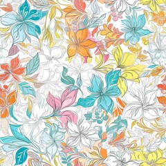 Graceful glossy floral design in a seamless pattern. AI generated.