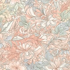 Fototapeta na wymiar Elegant seamless floral pattern with a glossy sheen. AI generated.