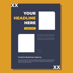 Corporate Business Flyer poster pamphlet brochure cover design layout background, two colors scheme, vector template in A4 size - Vector