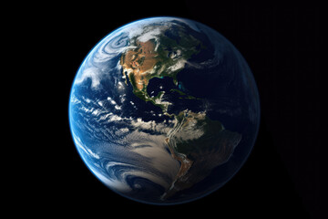 Fototapeta na wymiar Earth globe on a black background. Photo of World globe. Earth Day. Day of Peace. Saving the planet. Earth globe map. Generative ai illustration