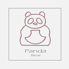 Panda illustration. China symbol hand drawn flat vector icon.