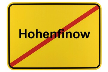 Illustration eines Ortsschildes der Gemeinde Hohenfinow in Brandenburg