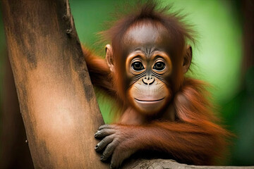  Cute Baby Orangutan Holding