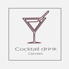 Cocktail drink vector icon eps 10. Party gimlet simple isolated outline illustration.