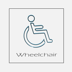 Wheelchair vector icon eps 10. Disabled handicap simple isolated illustration.