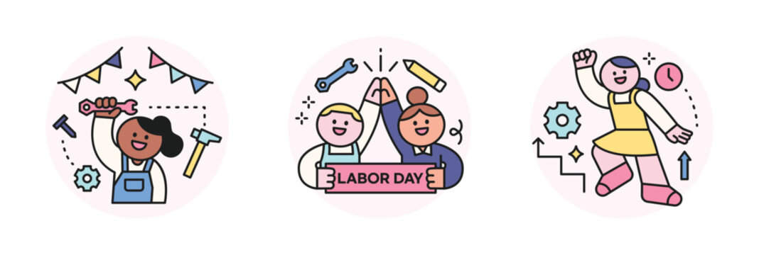 Labor Day. people who are working. Engineer character and labor-management harmony and growing  worker.