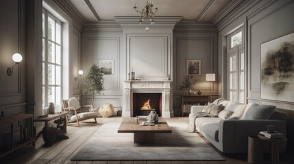  living room, white furniture, fireplace, modern sophistication, sleek design, home decor, interior design, modern living, white decor, fireplace vibes, sophisticated home, sleek living, Generative Ai