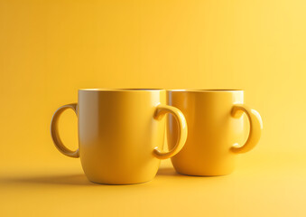coffee cup isolated on yellow