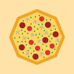 pizza vector design illustration artwork. Suitable to use on t-shirt, sticker, mug, etc. eps 10.
