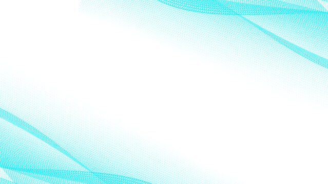 blue frame corner with wave abstract transparent background