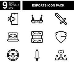 esport icon or logo isolated sign symbol vector illustration - high quality black style vector icons