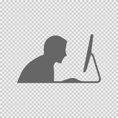 Businessman Working on a computer vector icon eps 10.