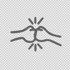 Fist bump vector icon eps 10. Simple isolated illustration.