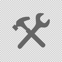 Wrench and hammer vector icon. Handyman symbol. Vector illustration EPS 10.