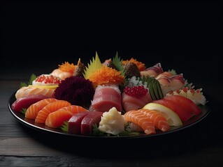 Fresh Sushi Nigiri  and Sashimi Platter.