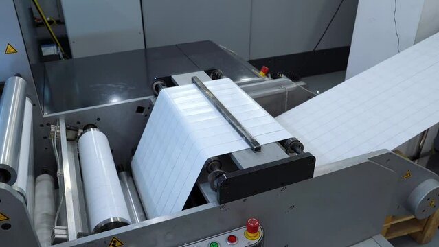Production Of Self-Adhesive Labels. Cutting Stickers