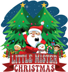 Merry Christmas illustration T-shirt design vector
