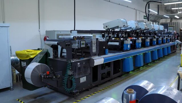 Large Industrial Flexo Printing Machine.