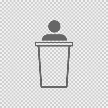 recommend clip art: Speaker on podium vector icon. Speech symbol. Vector EPS 10.