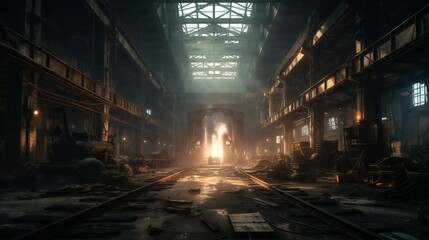 Alte Fabrik mit kleiner explosion