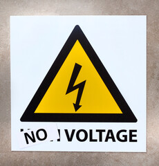 No voltage sign, was high voltage sign. South Africa load shedding during extreme energy crisis