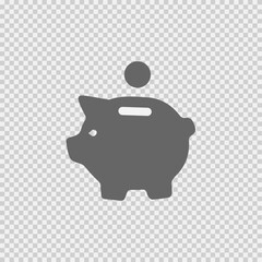Piggy bank vector icon. Saving money simple isolated sign symbol. Save money pig bank logo symbol.
