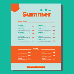Summer Food Menu Layout