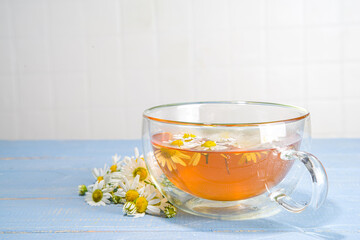 Cup of medicinal chamomile tea