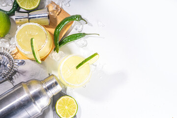 Classic tequila margarita cocktail