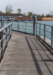 Fototapeta premium Long pontoon suspended bridge In Venice, Italy