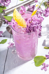 Lilac lemonade cocktail