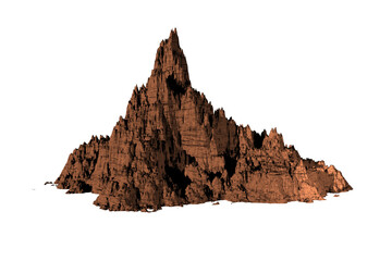 rock light brown texture isolated white background 3d rendering