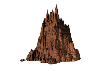 rock vertical form isolated white background 3d rendering