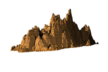 rock yellow texture isolated white background 3d rendering