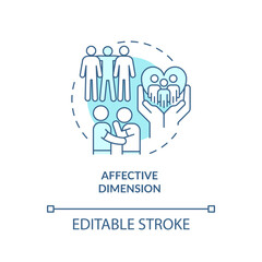 Affective dimension turquoise concept icon. SEL activity. GCED socio emotional skills abstract idea thin line illustration. Isolated outline drawing. Editable stroke. Arial, Myriad Pro-Bold fonts used