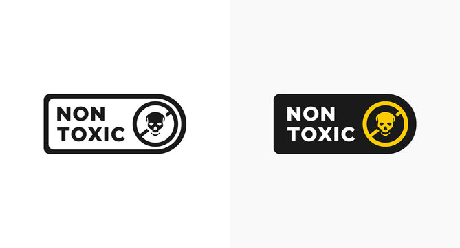 Best Non Toxic Label or Non Toxic Mark Vector Isolated in Flat Style. Non Toxic Label Vector for Product Design Element. Simple Non Toxic Mark vector for packaging design element.