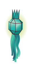 Concept Diwali yoga meditation with lamp light. This flat vector concept cartoon design features a lamp for yoga meditation, set against a white background. Vector illustration.