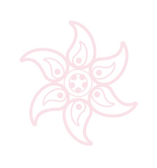 Concept Diwali yoga meditation pattern flower. This flat vector concept cartoon design showcases a flower pattern for yoga meditation, depicted in a pink and playful design. Vector illustration.