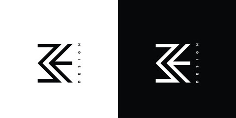 Fototapeta premium Modern and unique letter BE initials logo design