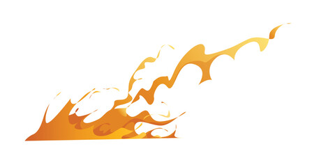 Concept Trace explosion wave spot fire. This flat vector concept cartoon design showcases a red trace explosion wave spot set against a white background. Vector illustration.